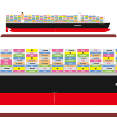 Custom 45cm Container Ship Model (Scale 1:888)