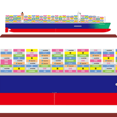 Custom 45cm Container Ship Model (Scale 1:888)