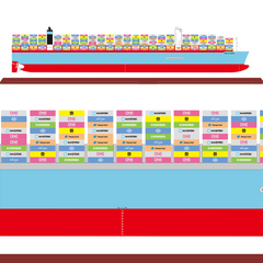 Custom 45cm Container Ship Model (Scale 1:888)