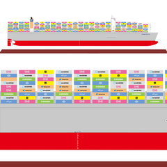 Custom 45cm Container Ship Model (Scale 1:888)