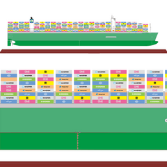 Custom 45cm Container Ship Model (Scale 1:888)