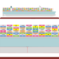 Custom 45cm Container Ship Model (Scale 1:888)