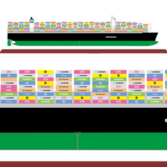 Custom 45cm Container Ship Model (Scale 1:888)