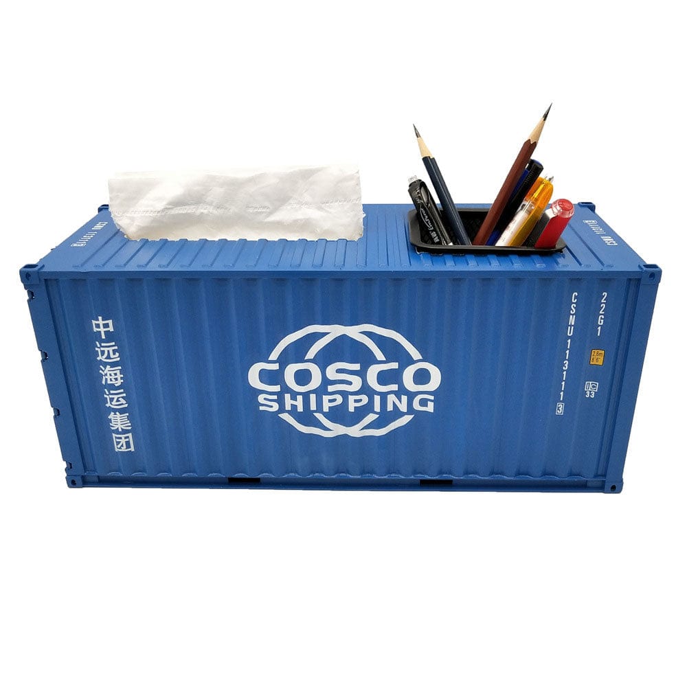 Banboring Blue-2 Shipping Container Pen Holder&Tissue Box 1:20