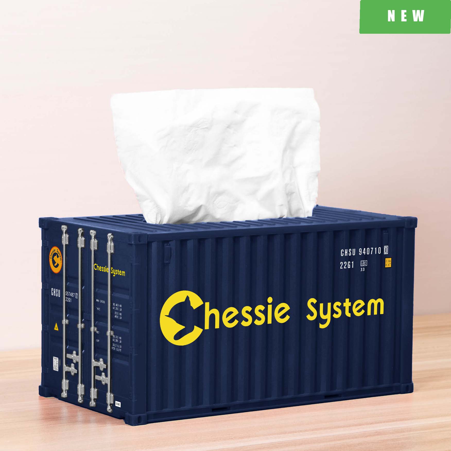 Banboring Blue-7 Shipping Container Model Tissue Box