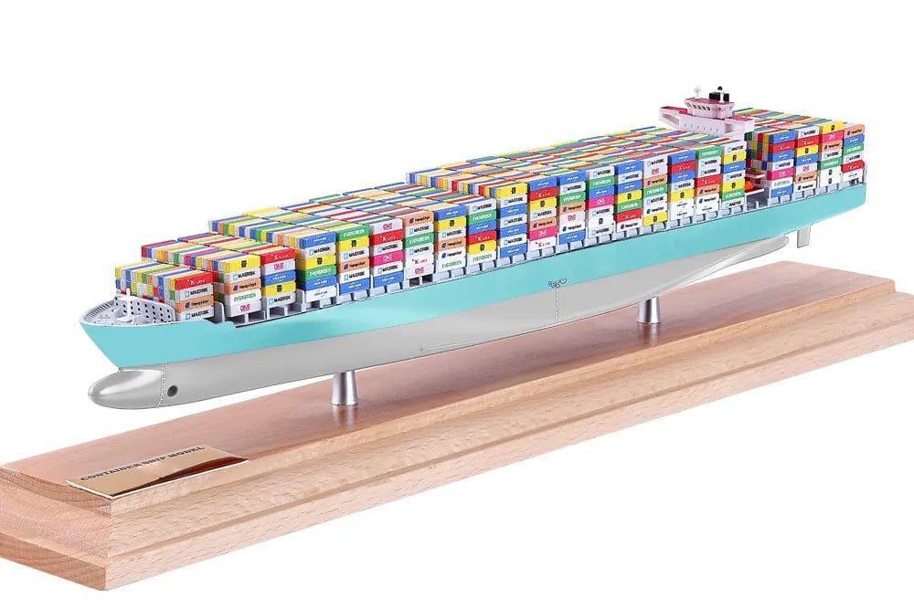 Banboring Cyan&White-1 Customization Shipping Container Ship Model(1:1000)