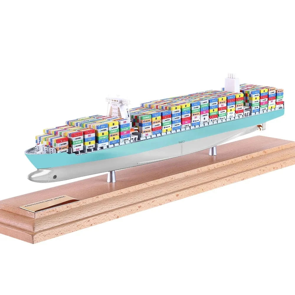 Banboring Cyan&White-2 Customization Shipping Container Ship Model(1:1000)