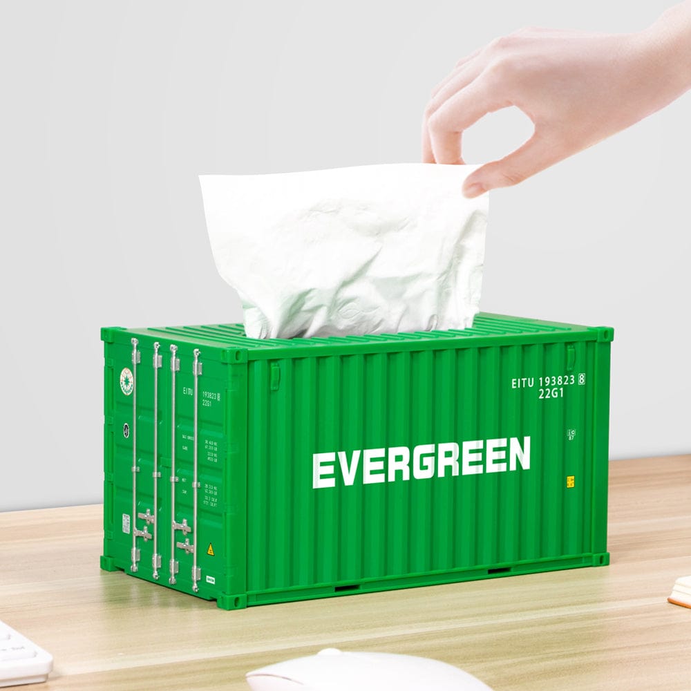 Banboring Green-1 Shipping Container Model Tissue Box