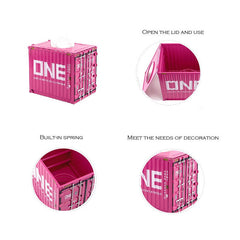 Banboring Iron Intermodal Container Model Tissue Box-Square