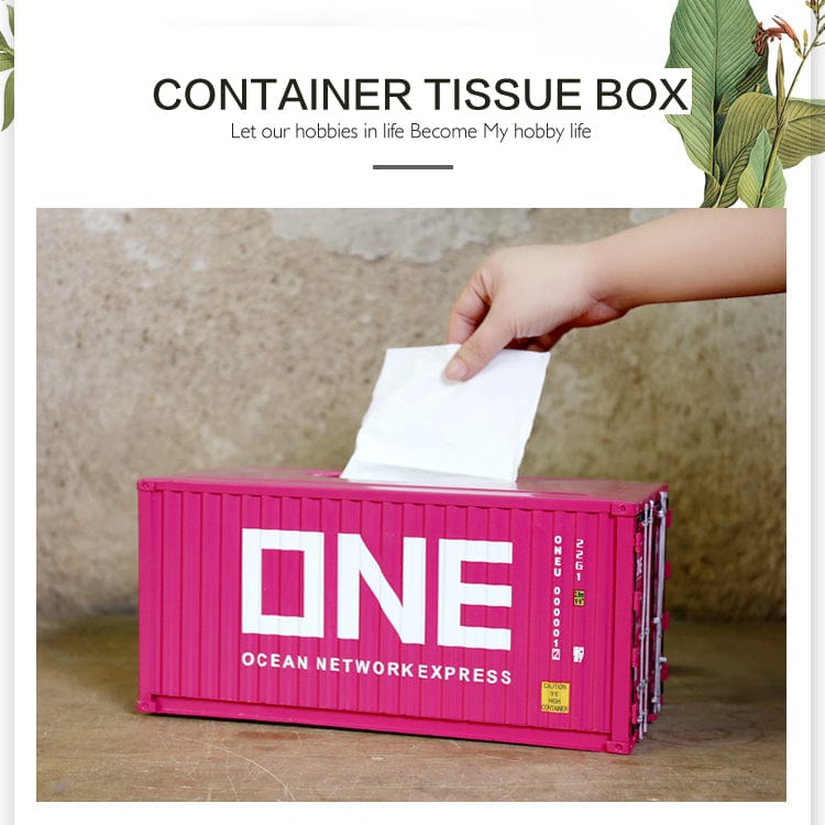 Banboring Iron Shipping Container Model Tissue Box