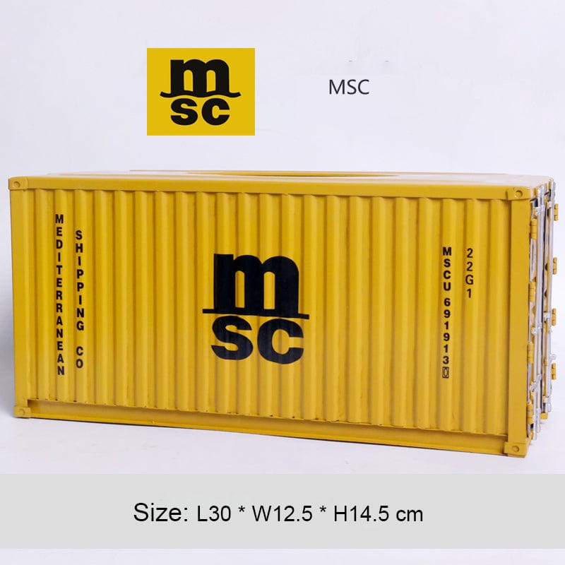 Banboring Khaki Iron Shipping Container Model Tissue Box
