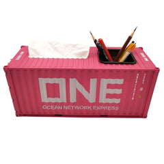 Banboring Pink Shipping Container Pen Holder&Tissue Box 1:20
