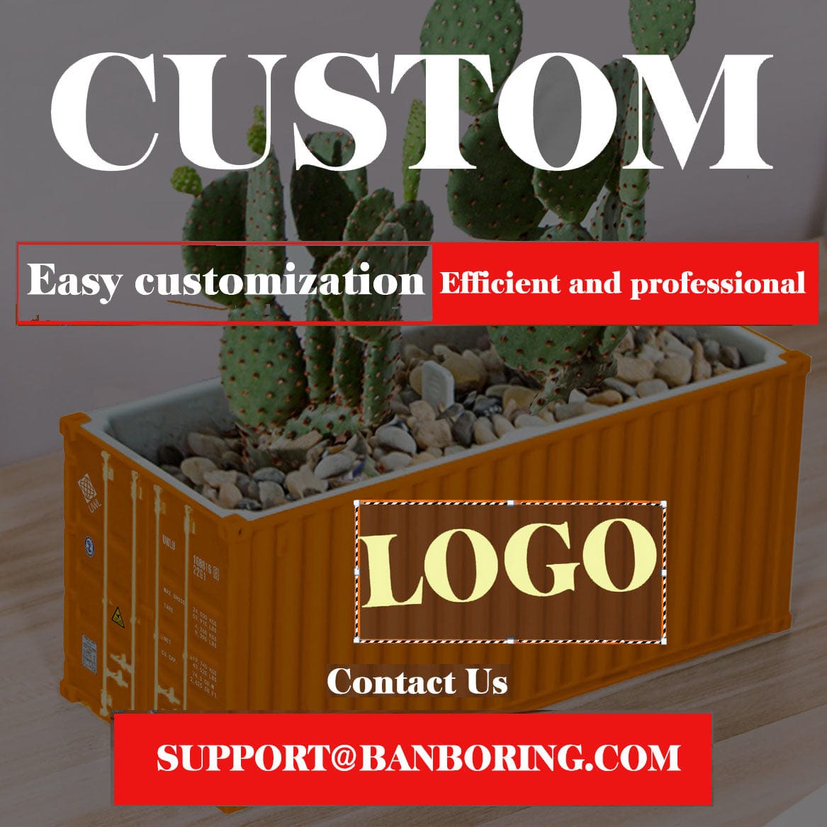 Banboring Shipping Container Model Flowerpot