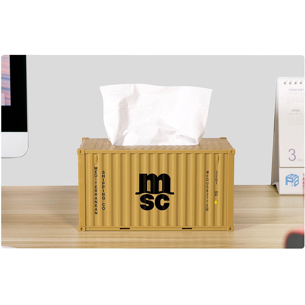 Banboring Shipping Container Model Tissue Box