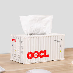 Banboring White-2 Shipping Container Model Tissue Box