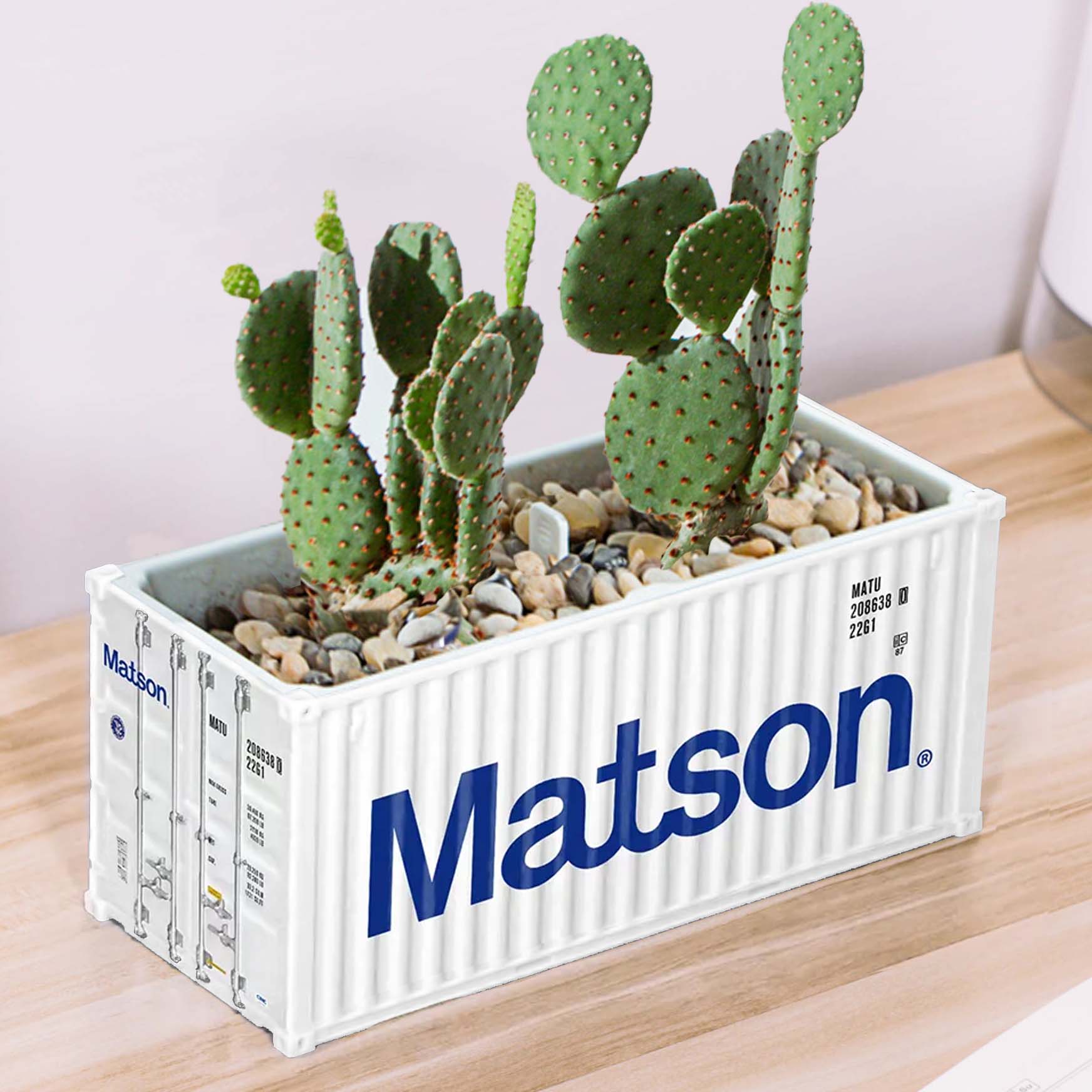 Banboring White Shipping Container Model Flowerpot