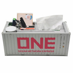 Banboring White Shipping Container Organizer&Tissue Box 1:20