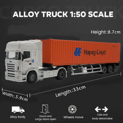 Patoak Alloy Simulation Container Model Truck 1:50-White Truck Cab
