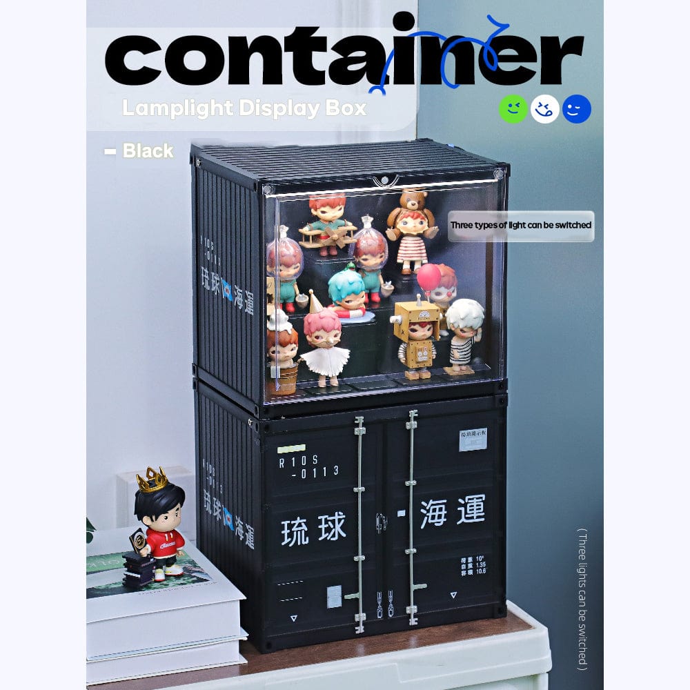 Patoak Black Container LampLight Display Box
