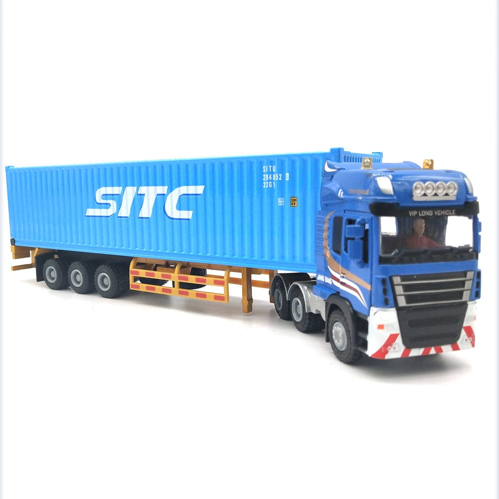 Patoak Blue Alloy Simulation Container Model Truck 1:50