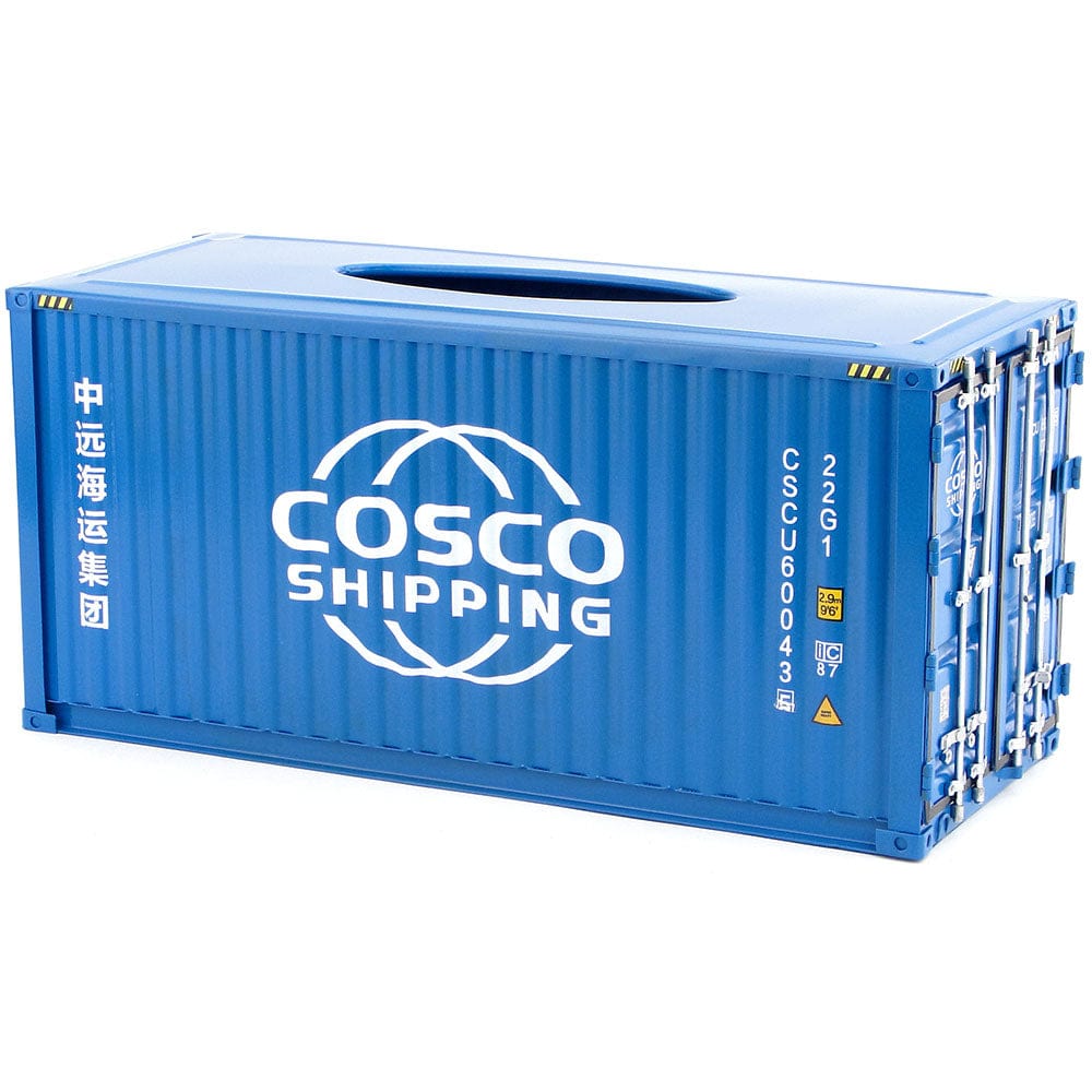 Patoak Blue Iron Shipping Container Model Tissue Box 1:20