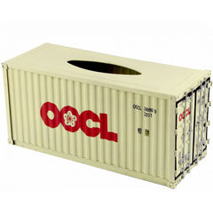 Patoak creamy-white Iron Shipping Container Model Tissue Box 1:20