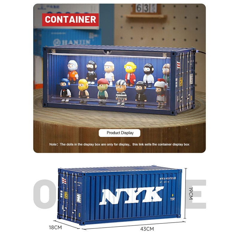 Patoak Dark Blue Shipping Container Model Lighting Display Box