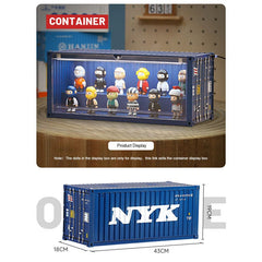 Patoak Dark Blue Shipping Container Model Lighting Display Box