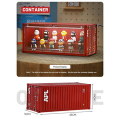 Patoak Dark Red Shipping Container Model Lighting Display Box