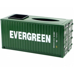 Patoak Penholder-Green Iron Shipping Container Model Tissue Box 1:20