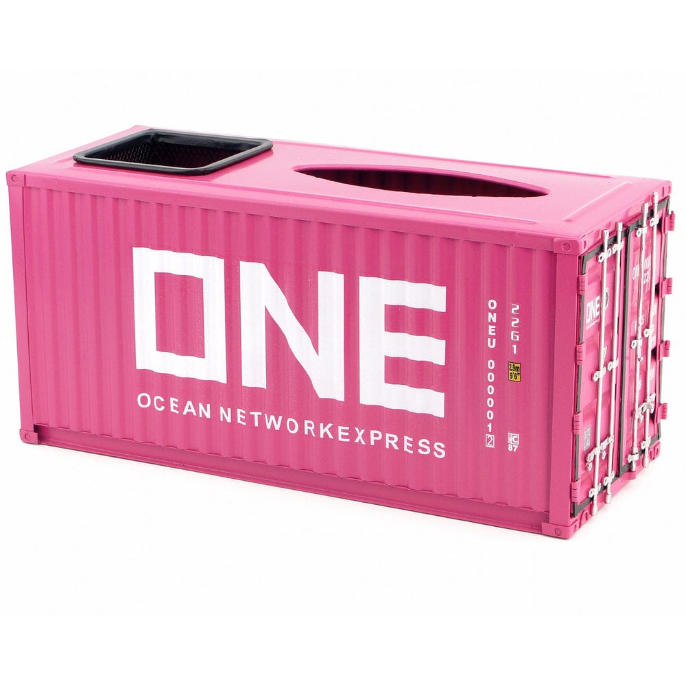 Patoak Pink Iron Shipping Container Model Tissue Box 1:20