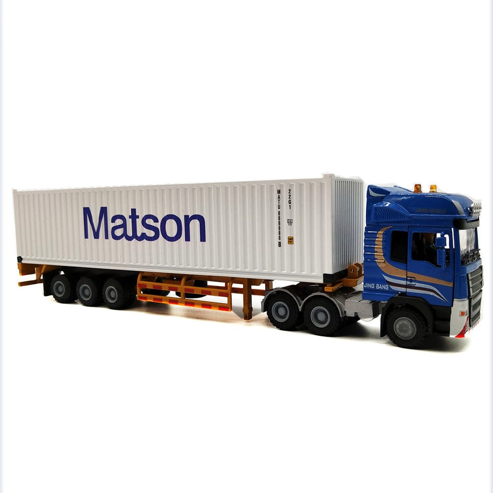 Patoak White-2 Alloy Simulation Container Model Truck 1:50