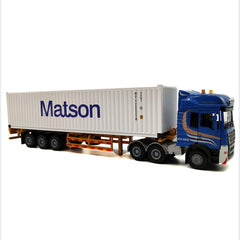Patoak White-2 Alloy Simulation Container Model Truck 1:50