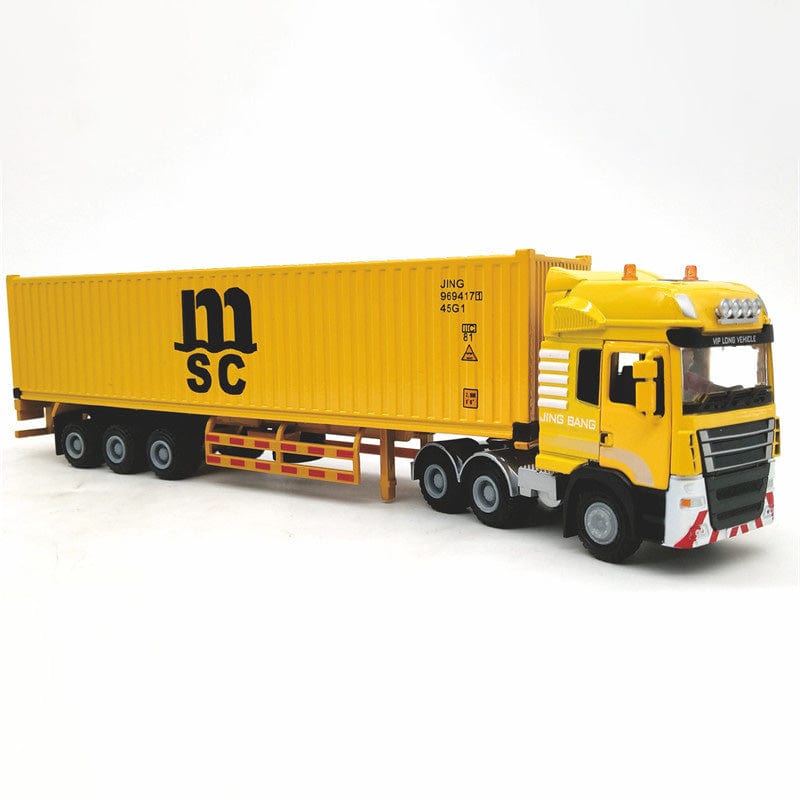 Patoak Yellow Alloy Simulation Container Model Truck 1:50