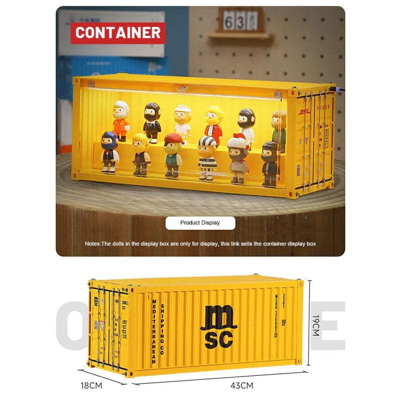 Patoak Yellow Shipping Container Model Lighting Display Box