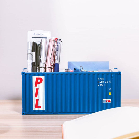Banboring Blue-1 Shipping Container Box Model Pen Holder 800