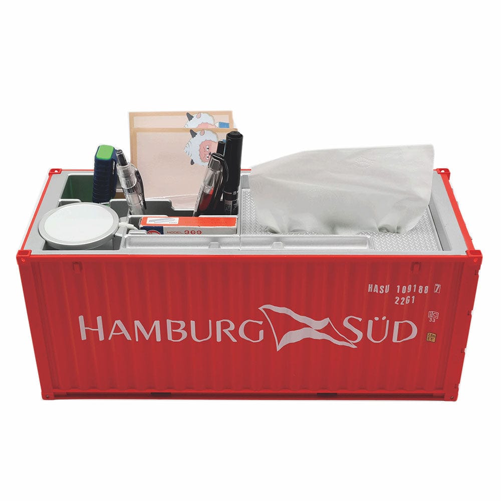 Banboring Red Shipping Container Organizer&Tissue Box 1:20