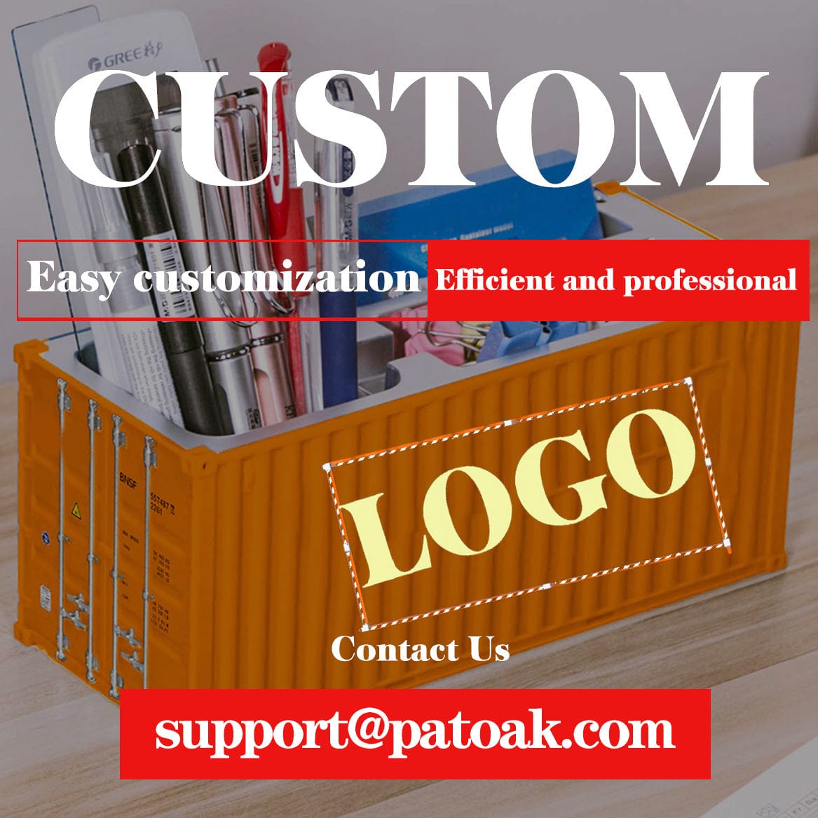 Banboring Shipping Container Box Model Pen Holder