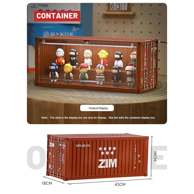 Patoak Brown Shipping Container Model Lighting Display Box