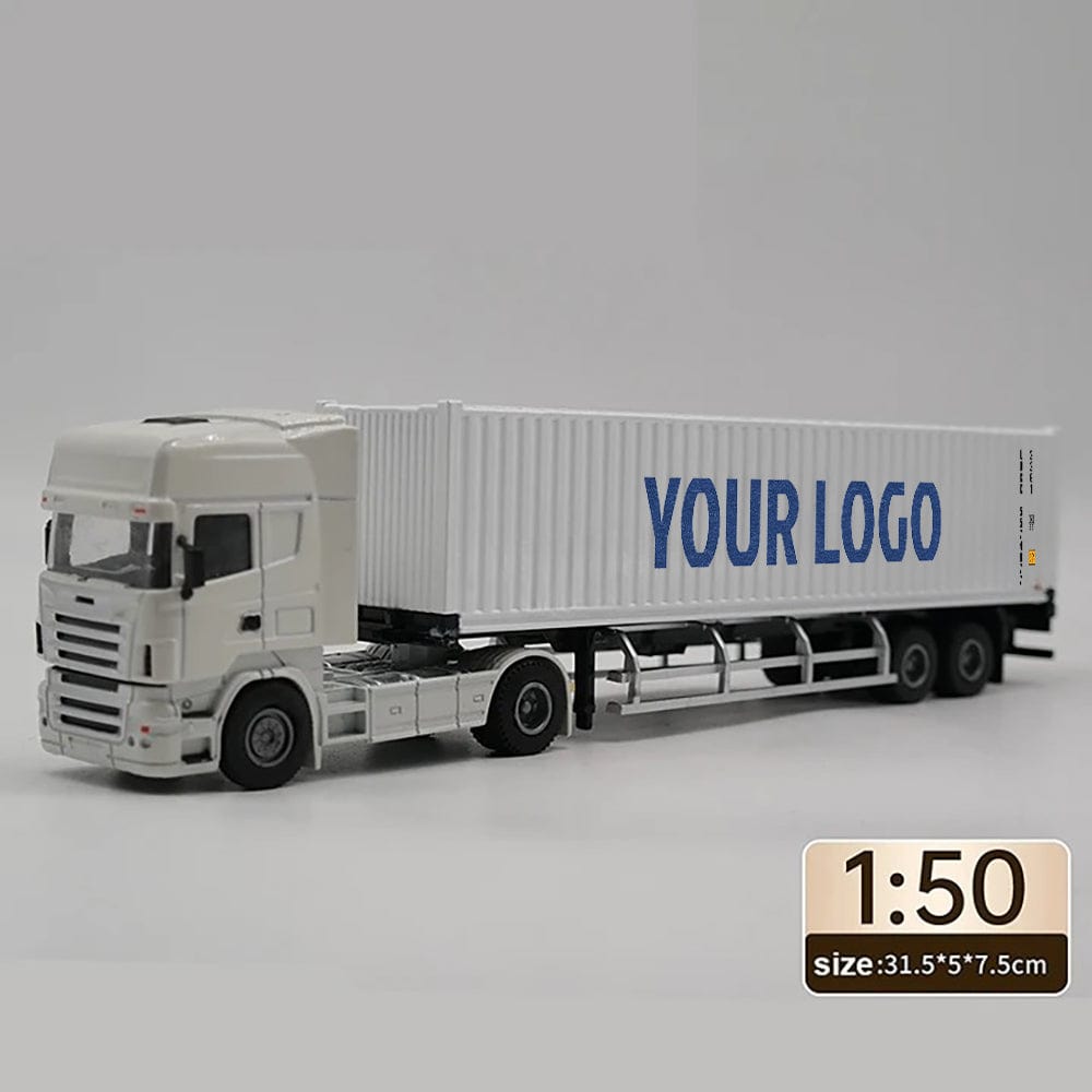 Patoak Custom Alloy Simulation Container Model Truck 1:50-White Truck Cab