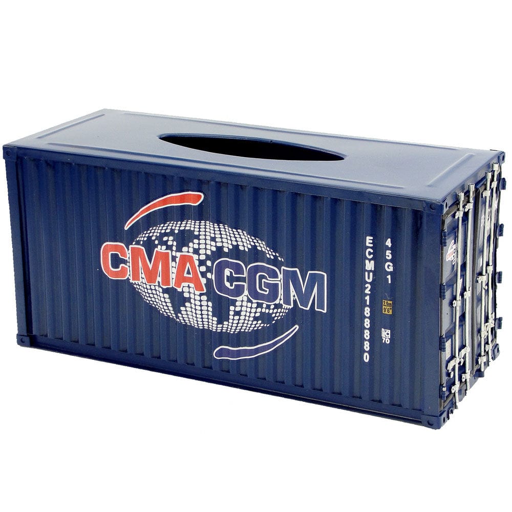 Patoak Dark Blue-1 Iron Shipping Container Model Tissue Box 1：20