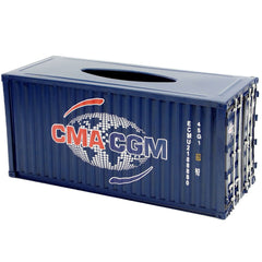 Patoak Dark Blue-1 Iron Shipping Container Model Tissue Box 1：20