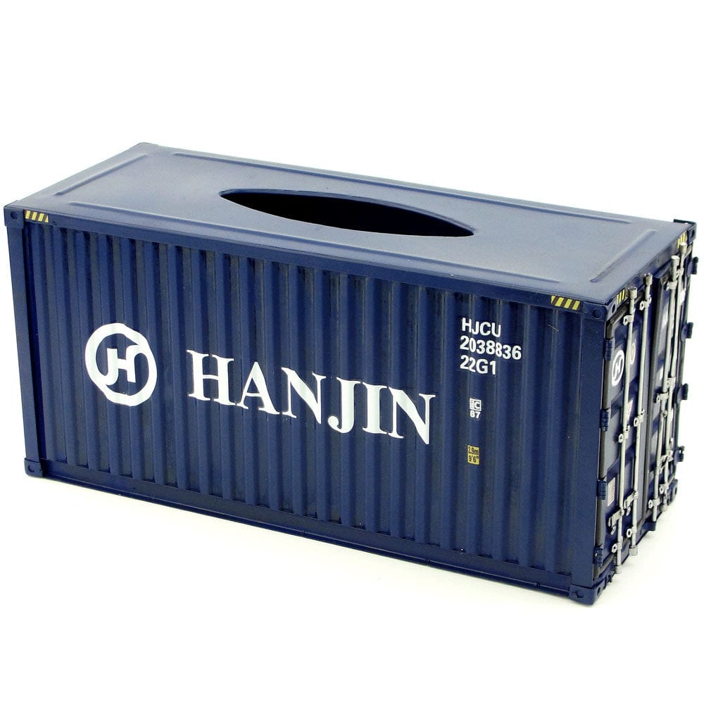 Patoak Dark Blue-2 Iron Shipping Container Model Tissue Box 1：20