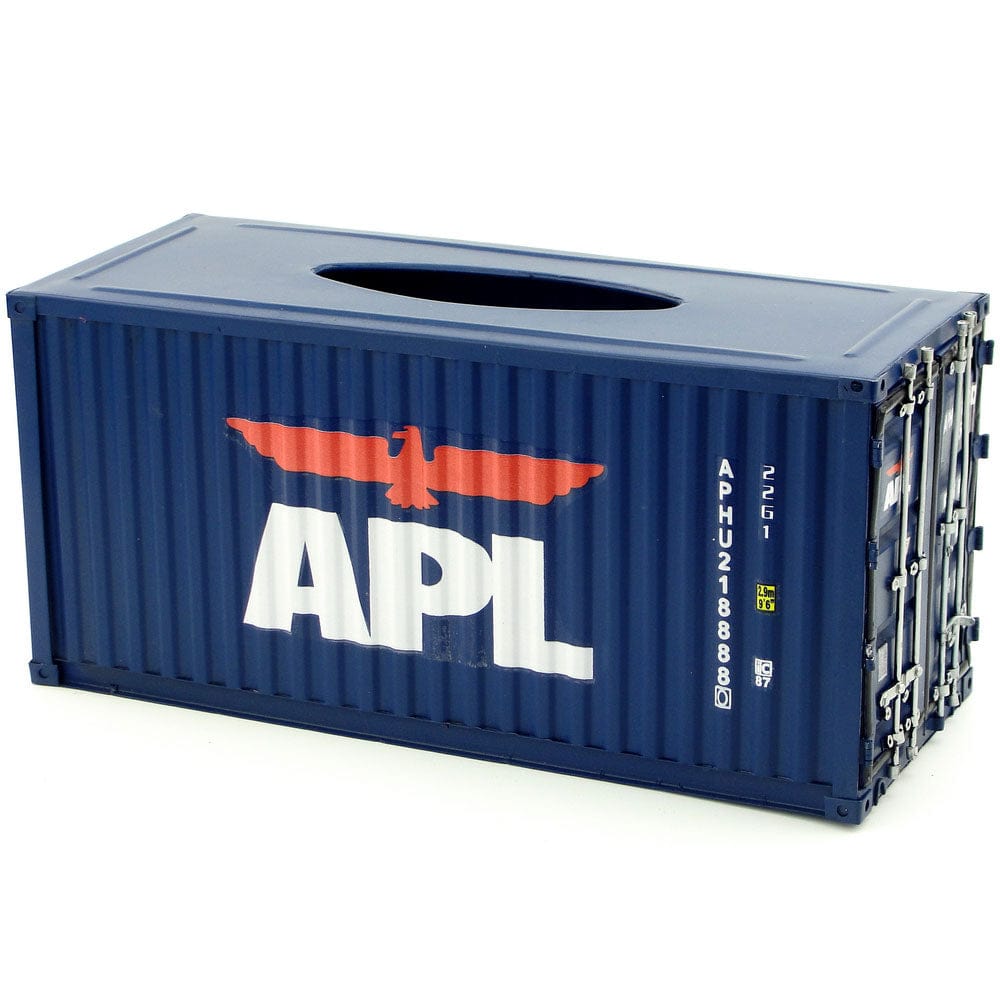 Patoak Dark Blue-3 Iron Shipping Container Model Tissue Box 1：20