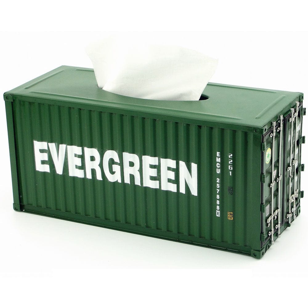 Patoak Green Iron Shipping Container Model Tissue Box 1：20
