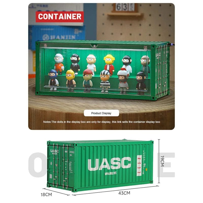 Patoak Green Shipping Container Model Lighting Display Box