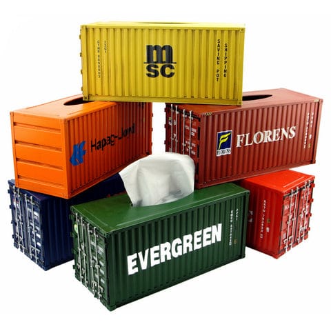 Patoak Iron Shipping Container Model Tissue Box 1：20