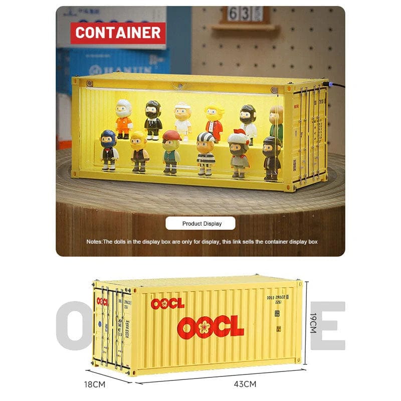 Patoak Light Yellow Shipping Container Model Lighting Display Box
