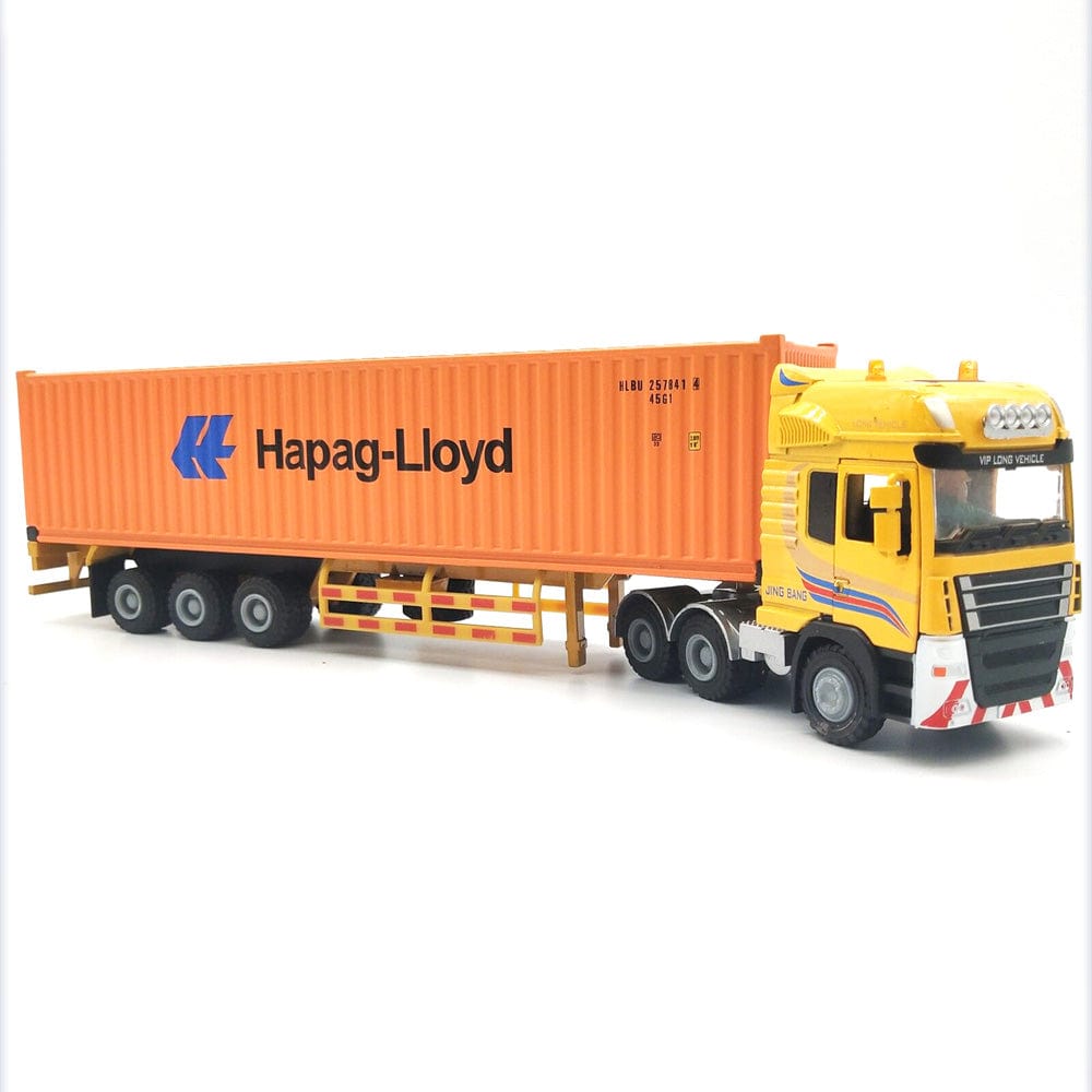 Patoak Orange Alloy Simulation Container Model Truck 1:50