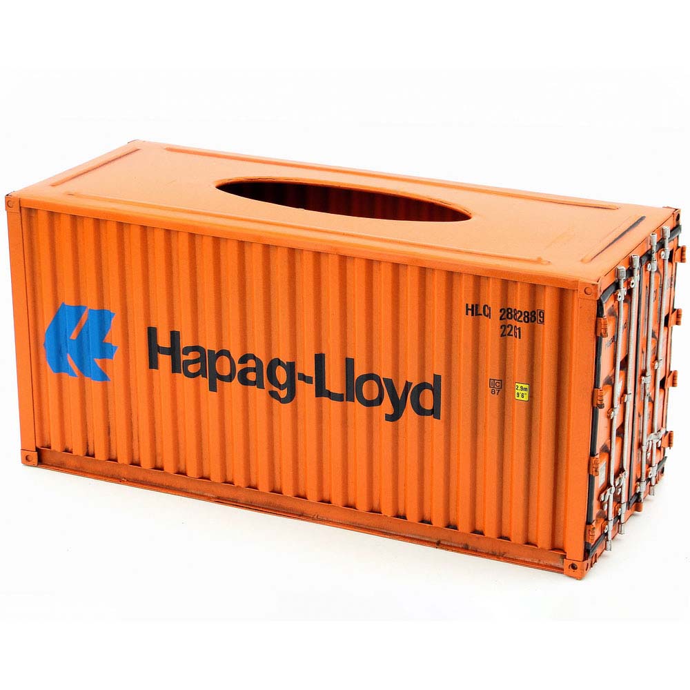 Patoak Orange Iron Shipping Container Model Tissue Box 1：20